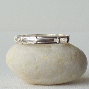 Sterling Silver Rosary Ring, Vintage Catholic Band Ring Size 8, One Decade Rosary 925 Unisex Ring, Christian Jewelry, Religious Prayer Band