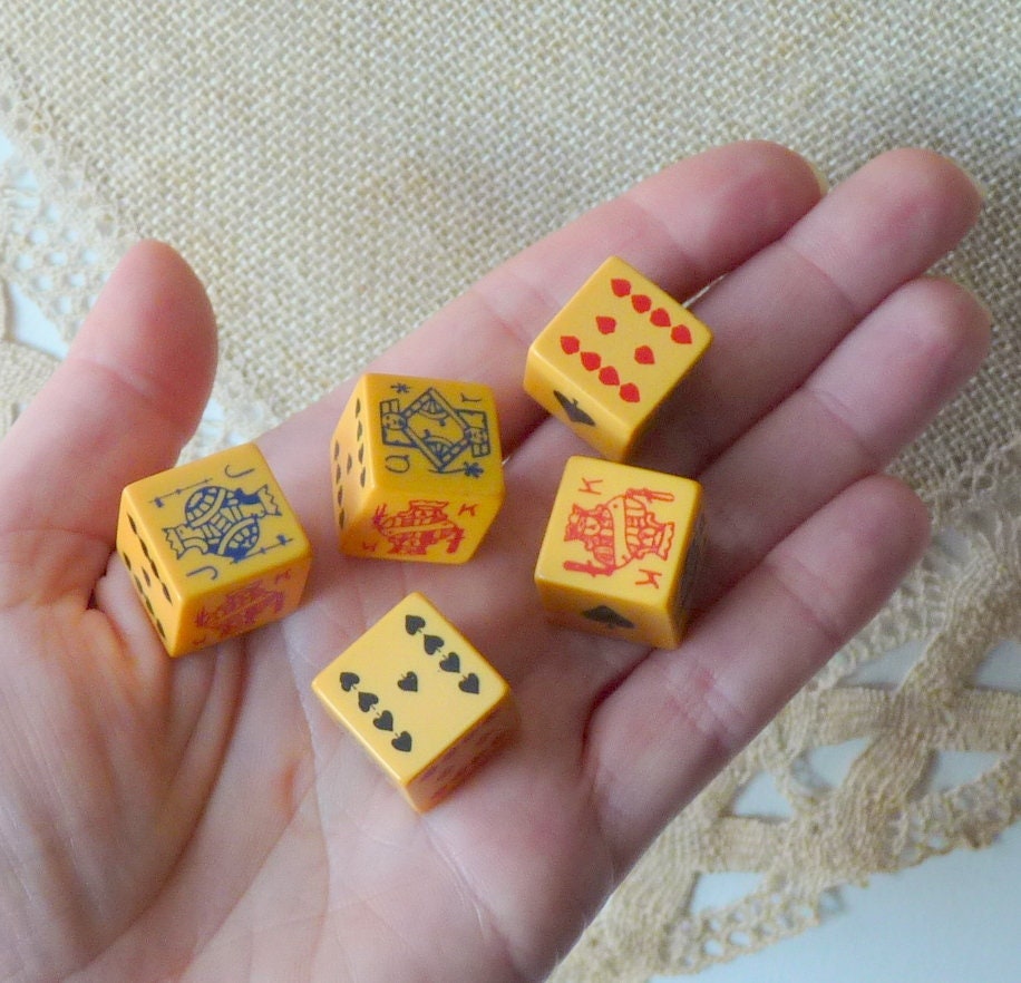 ヴィンテージ　希少　ポーカーダイス　セット さいころ - ビンテージ - Etsy 日本