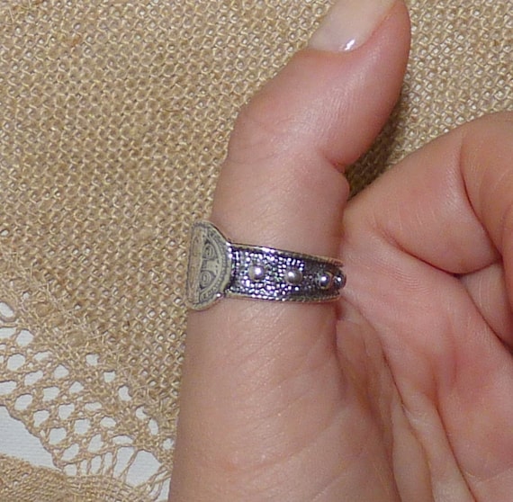 Sterling Silver Rosary Ring, Vintage St Benedict … - image 4