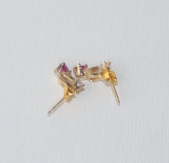 Sterling Silver Vermeil Ruby Crystal Earrings, Mi… - image 6