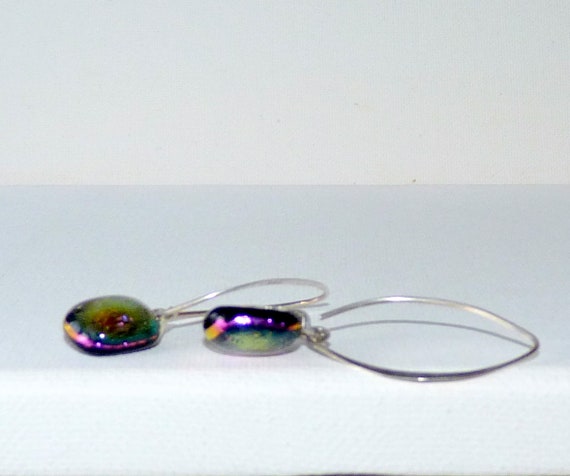 Sterling Silver Multicolor Dichroic Glass Threade… - image 7