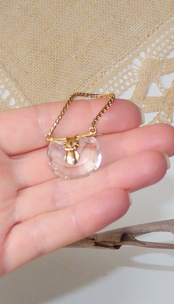 Swarovski Crystal Handbag Pendant Gold Tone Swarov