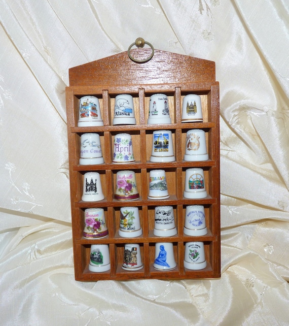 Thimble Collection Vintage Ceramic Brass Clay Tailor Decor Sewing