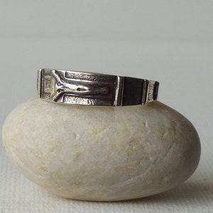 Sterling Silver Rosary Ring, Vintage Catholic Band Ring Size 9, One Decade Rosary Unisex Ring, Christian Jewelry, Prayer Band Ring