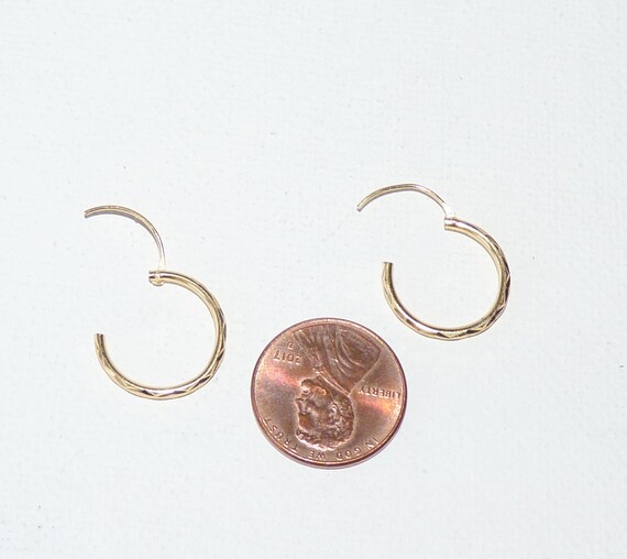 Sterling Silver Hoop Earrings 5/8" Engraver 925 M… - image 5