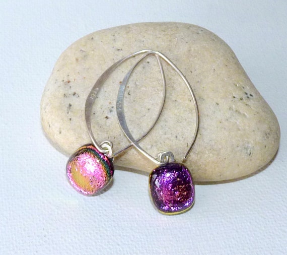 Sterling Silver Multicolor Dichroic Glass Threade… - image 4
