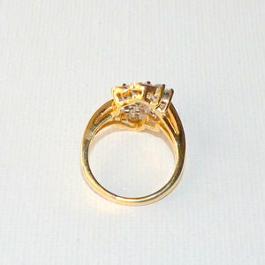 Gold Tone CZ Cluster Ring Size 8 Ring, Costume Jewelry, Costume Cocktail Ring, Costume Vintage Jewelry Gold Ring,Gold Tone Ring Gold Jewelry image 8