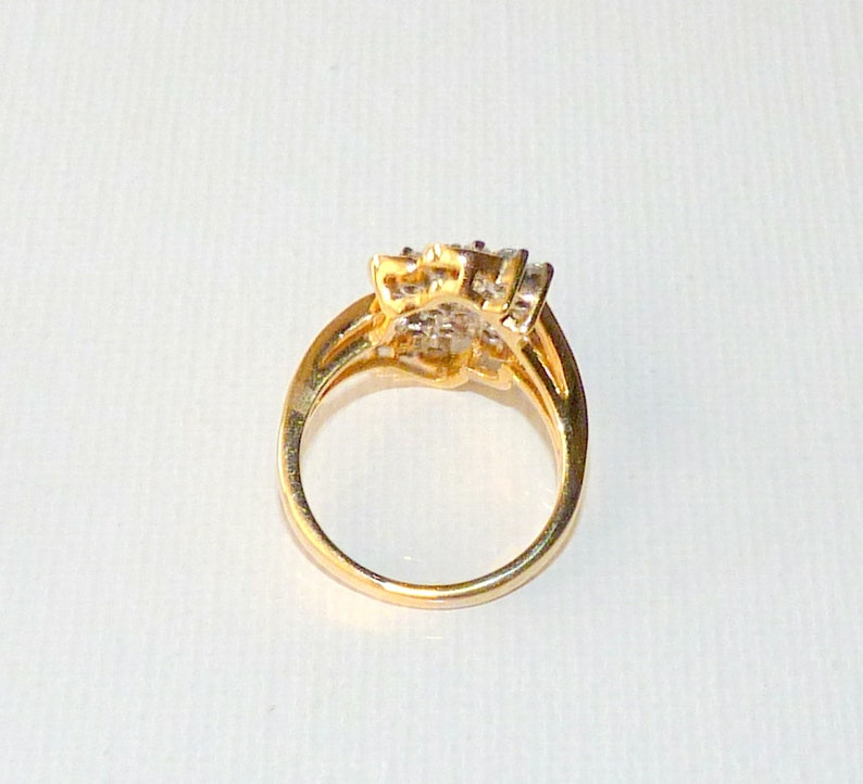 Gold Tone CZ Cluster Ring Size 8 Ring, Costume Jewelry, Costume Cocktail Ring, Costume Vintage Jewelry Gold Ring,Gold Tone Ring Gold Jewelry image 8