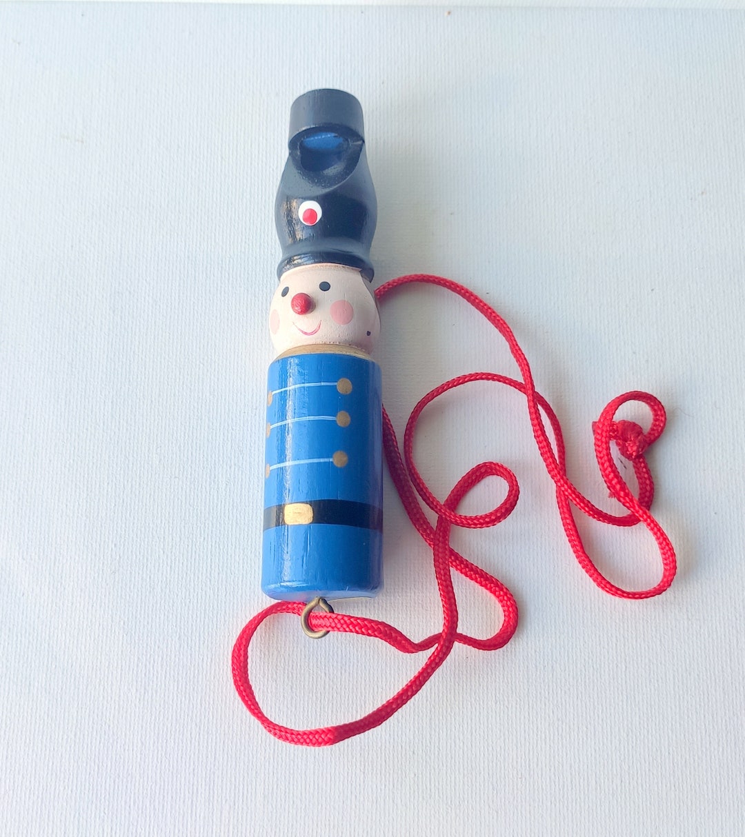 Vintage Wooden Carved and Painted Soldier WHISTLE Ornament Etsy