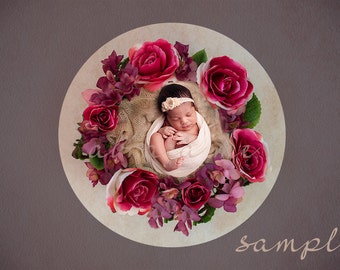 Flower Digital Background  Backdropf Newborn Photography Immediate Download JPG file