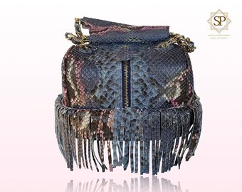 Python Bag Ibiza Blue & Dark Pink