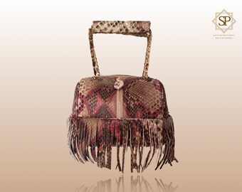 Python Bag Ibiza Beige & Dark Pink