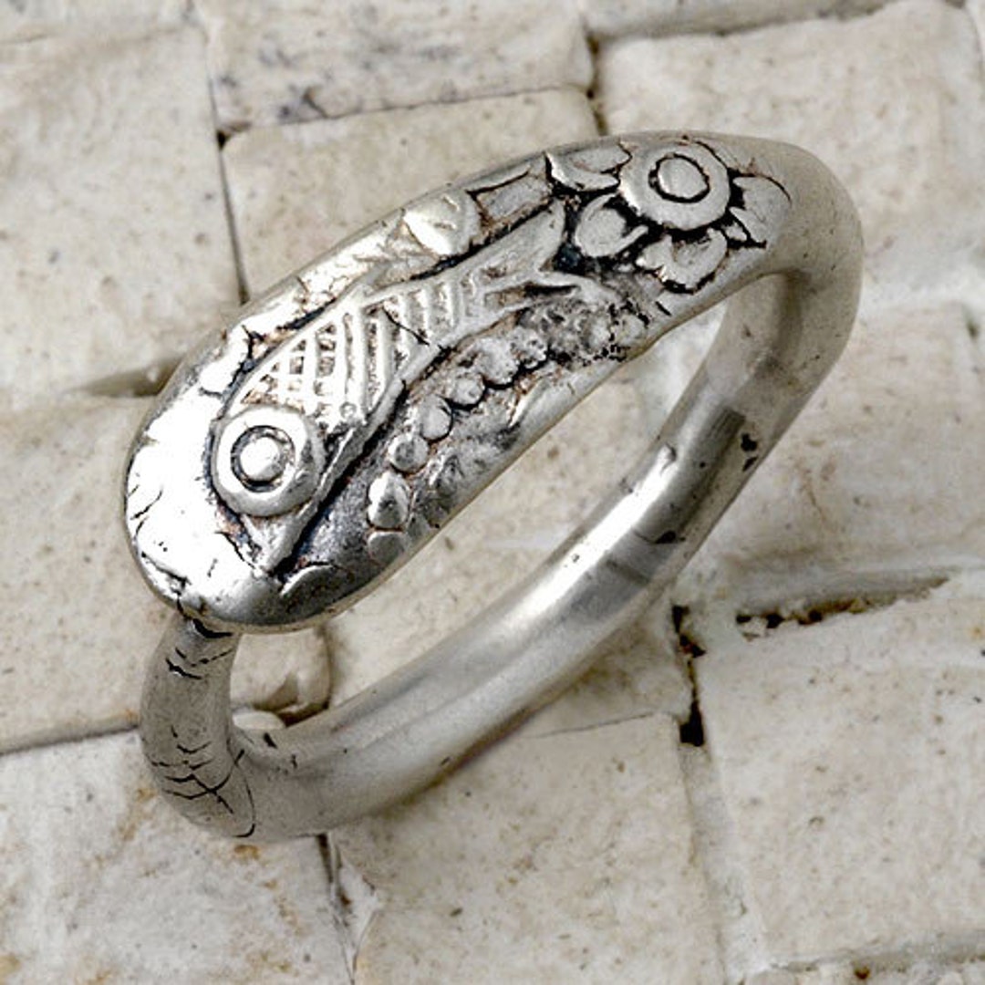 Sterling Silver Fish Ring - Etsy