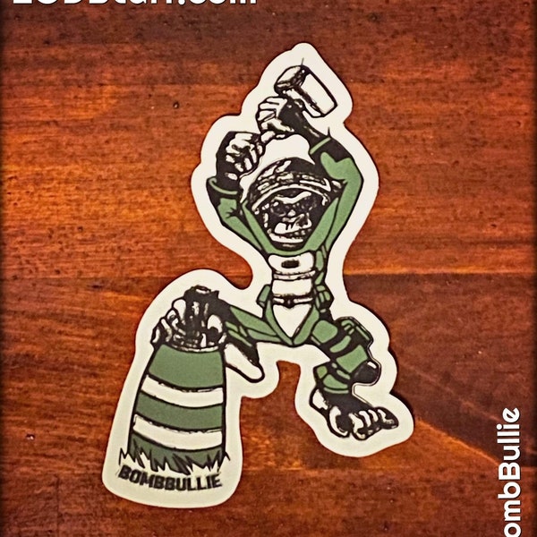 Monkey in a Bomb Suit Die Cut Stickers - EOD Sticker