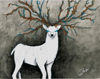 Illustration cerf fantastique impression