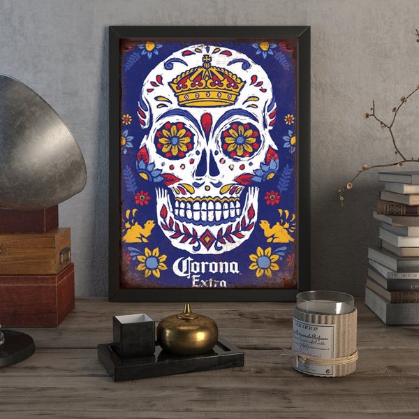 Corona Extra Beer Sign METAL Wall Art Christmas Classic Recipe Poster Kitchen Home Decor Man Cave Bartender Alcohol Gift Set