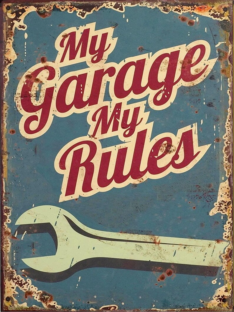 My Garage Rules Car Metal Sign Vintage Effect Etsy UK