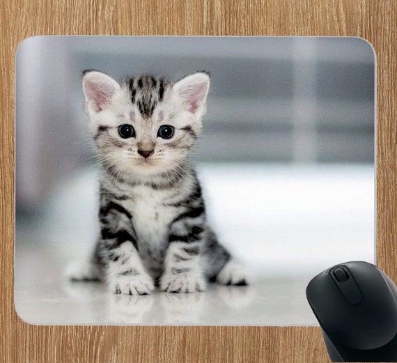 Petit tapis de souris animal chat tapis ordinateur 23cm x 19cm