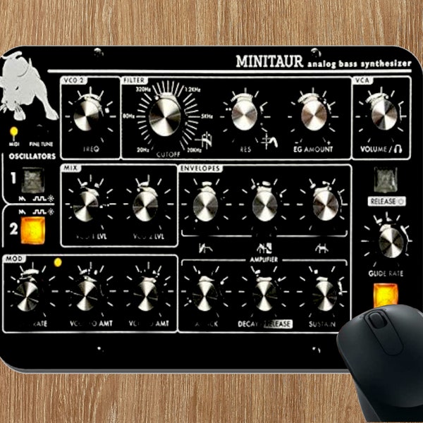 Minitaur Analog Bass Synthesizer Radio Music Mouse Mat Pad Computer 23cm x 19cm