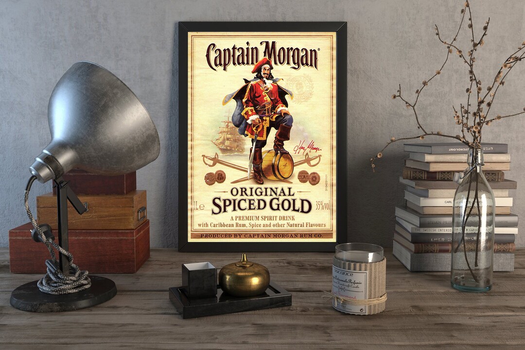 Captain Morgan Rum Sign METAL Wall Art Navidad Receta Clásica Póster ...