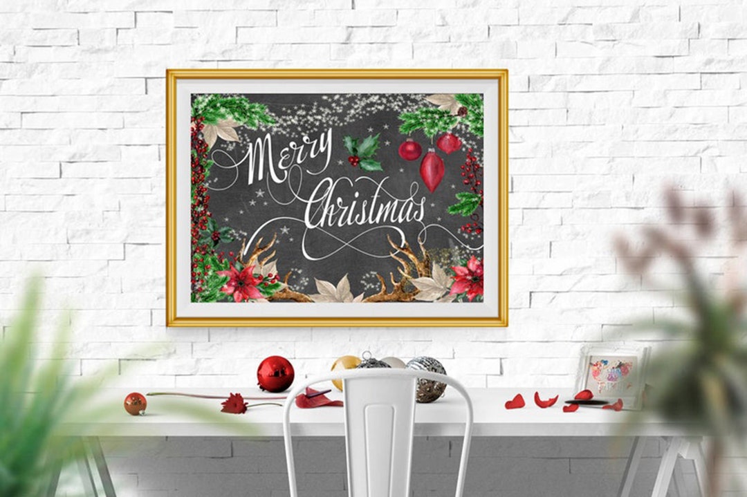 Merry Christmas METAL Wall Art Christmas Classic Poster Etsy