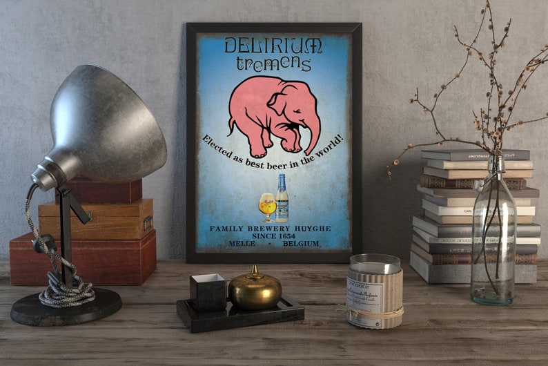 Delirium Tremens Beer Sign METAL Wall Art Christmas Classic Etsy
