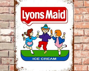 Lyons Maid Ice Cream Kids Kitchen Bar Wall Metal Sign Vintage Effect