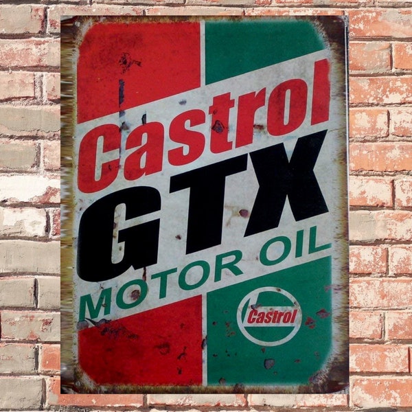 Castrol GTX Auto Auto Garage Metallschild Vintage Effekt