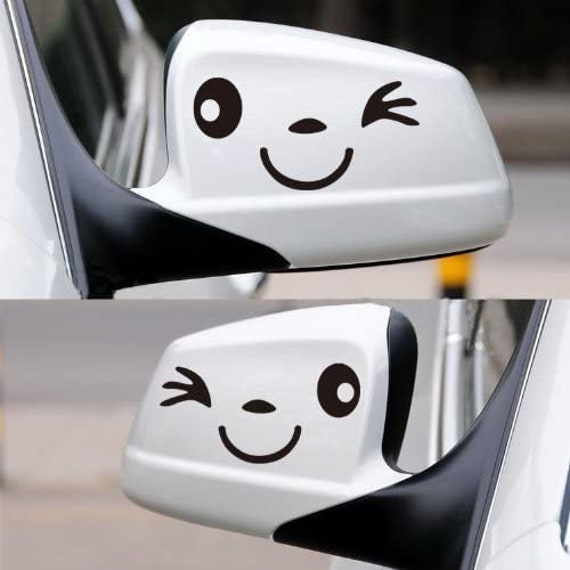 Buy Smile Face Car Wing Door Mirror Funny Stickers Decal Online in