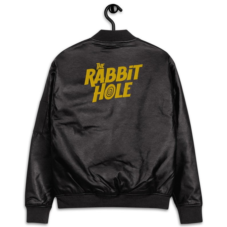 ARRÉS Chaqueta bomber de cuero vegano The Rabbit Hole Oro imagen 3