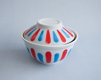 LÉGÈREMENT DÉFORMÉS Grand bol à soupe Ramen en porcelaine avec couvercle style japonai // Décoré comme dans le film Pony // prêt à envoyer