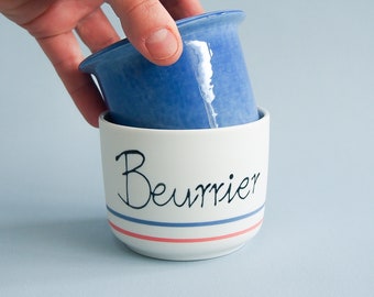 Porcelain French butter dish // Beurrier