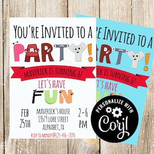 Editable Alphabet Lore Birthday Invitation | Personalize and Print | Lore Birthday Party | SUPER EASY! Two Color Options!