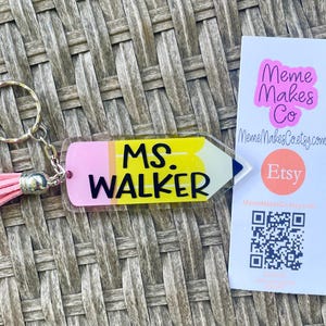 Personalized pencil keychain | teacher appreciation | backpack tag | custom teacher gift