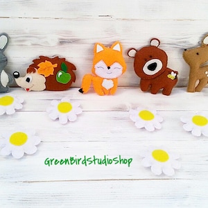 Felt decoration, Felt garland, Hanging Decoration, Felt bunting, Woodland felt animal, Woodland nursery, Nursery Decor, Woodland party favor