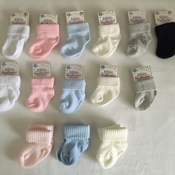 Baby Boys and Girls Socks from Newborn, 0-3, 3-6 etc New