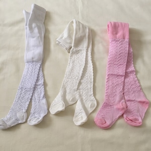 Tights for baby and girl cream