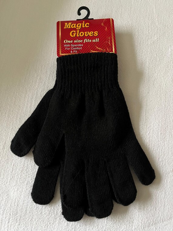 STONCEL Black Winte Wam Knit Magic Gloves Full Finge Stretchy Mitten For Unisex Adults One Size Fits All%2f1932124006