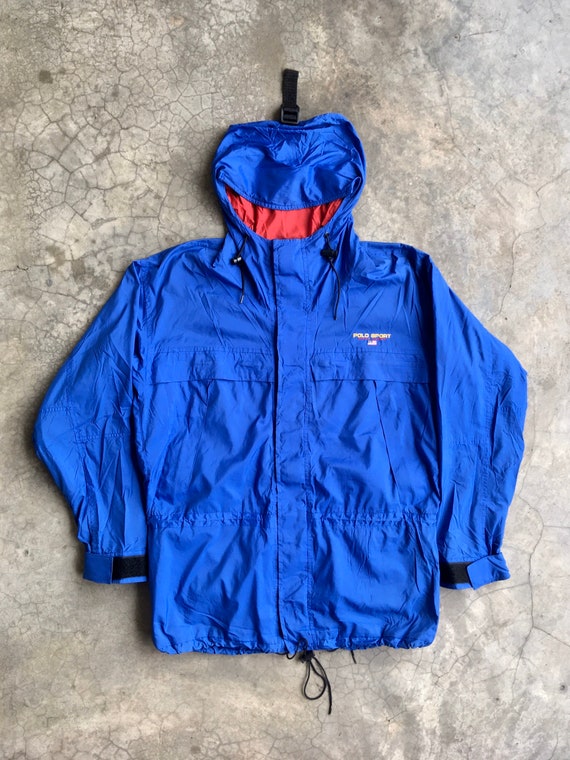 90's POLO SPORT Ralph Lauren Blue Long Jacket Wind