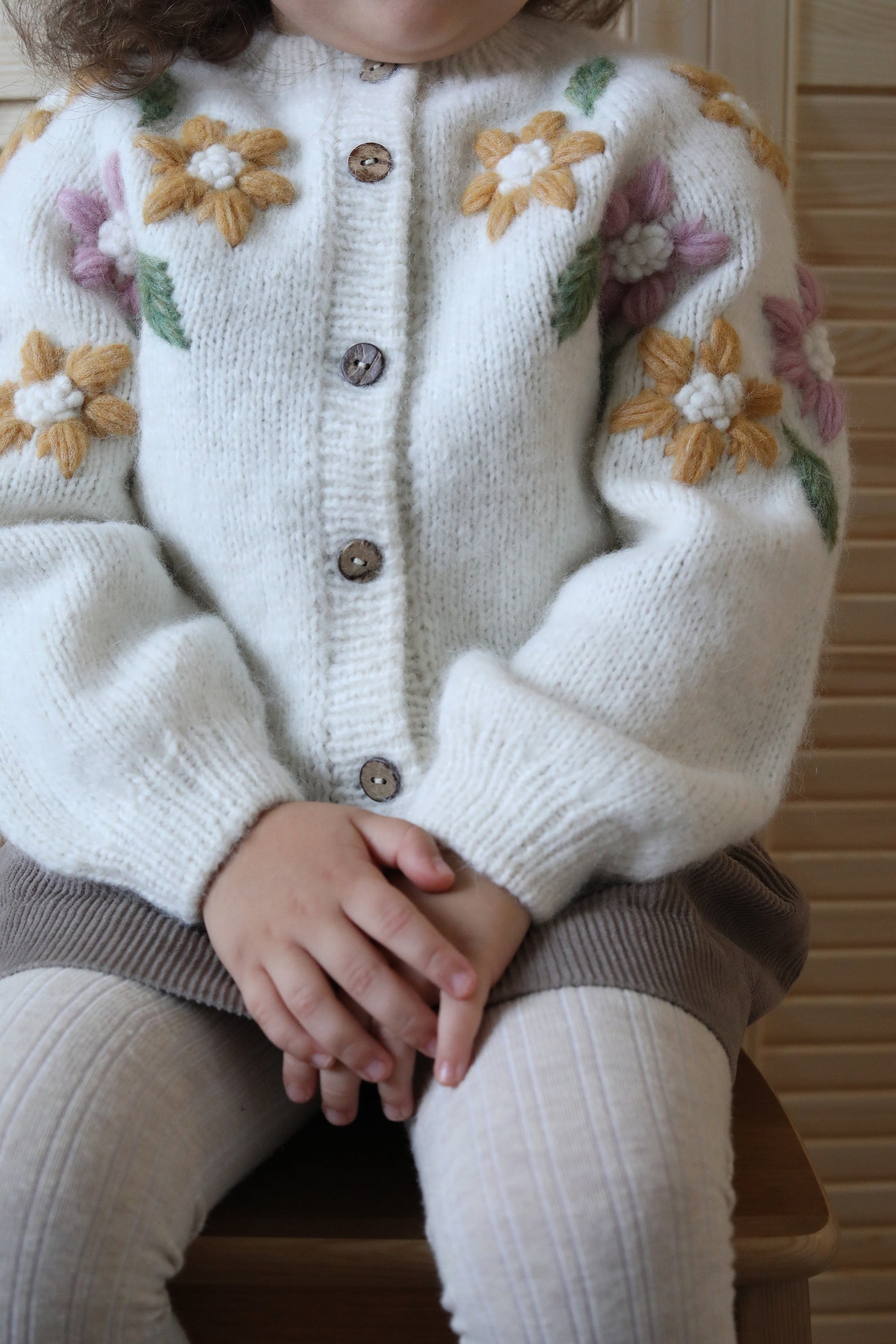 Flowers Cardigan Kids cardigan Knit cardigan kids clothes Etsy