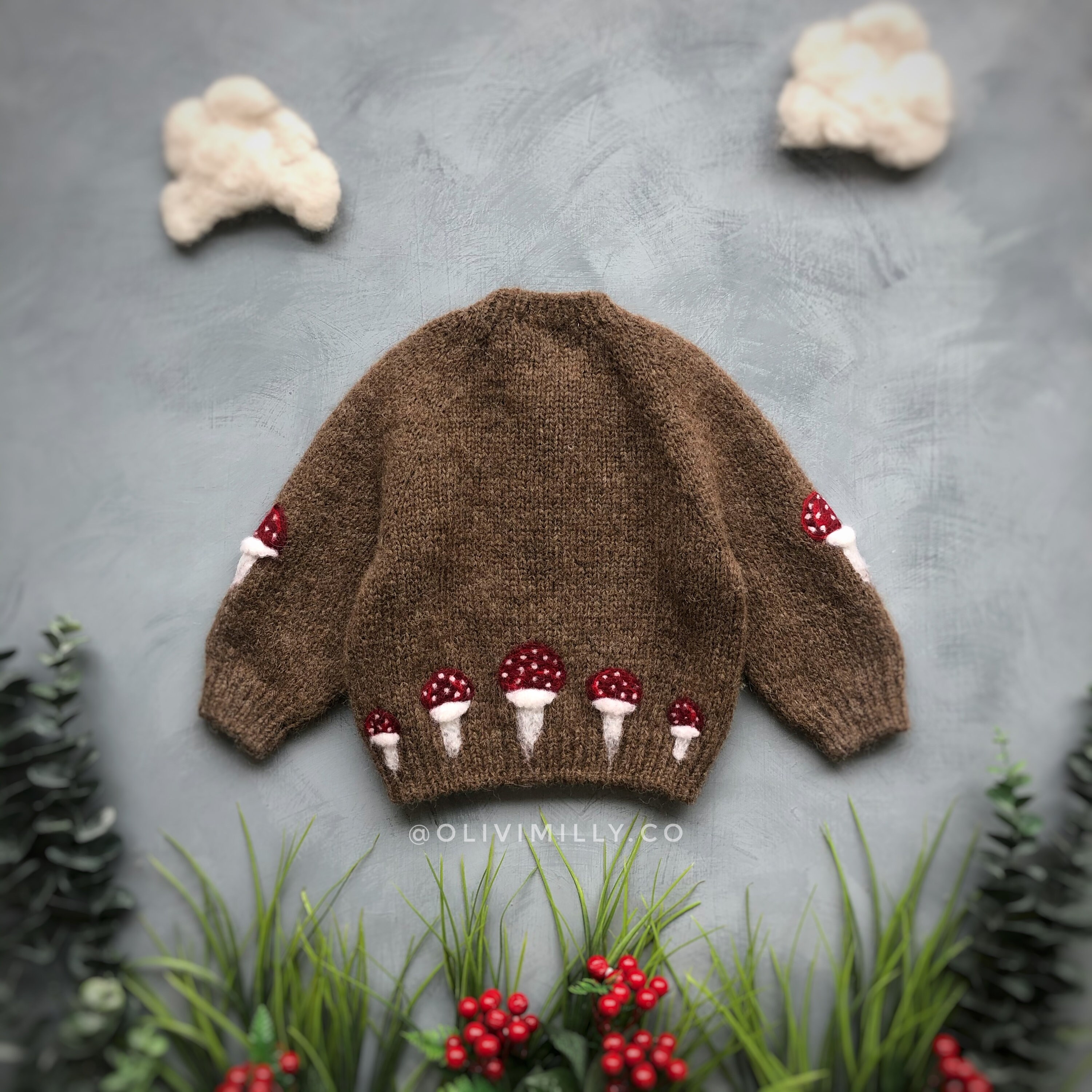 Mushrooms Cardigan Kids cardigan Knit cardigan Mushroom Etsy