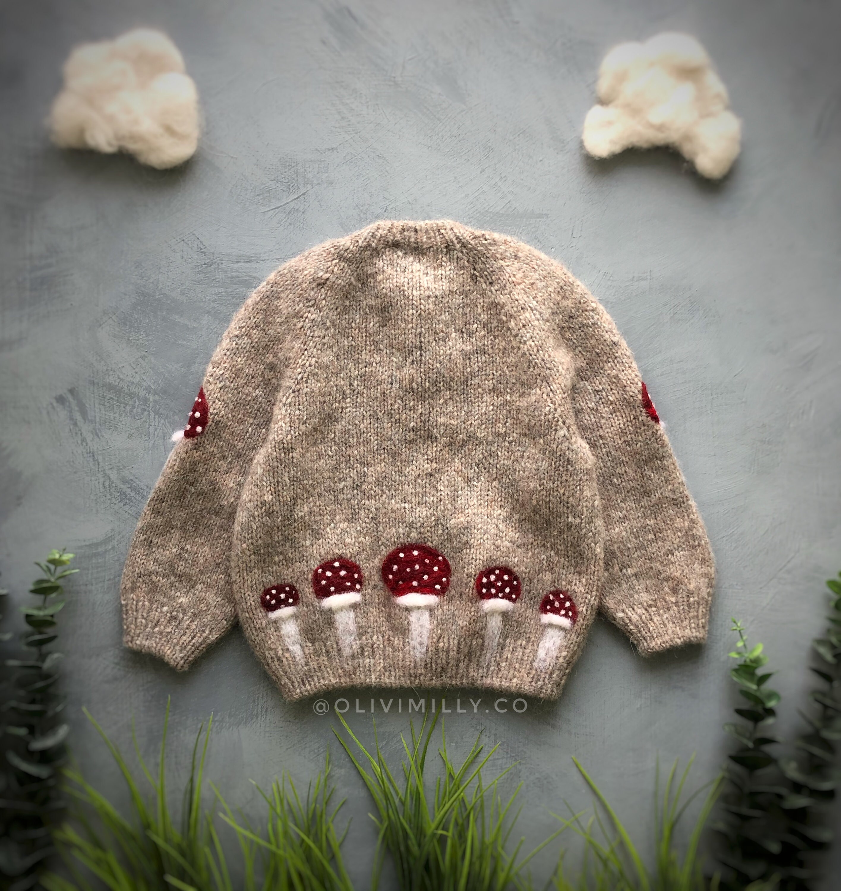 Mushrooms Cardigan Kids cardigan Knit cardigan Mushroom Etsy