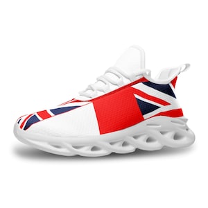 Union Jack And St George British Flag Unisex Bounce Mesh Knit Sneakers