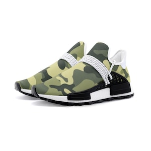 Green Camouflage Unisex Lightweight Sneakers, Trainers, Casual Athletic Shoes