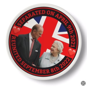 Remembering Queen Elizabeth ll and Prince Philip 6.5&quot; Bone China Plate - Comes With Stand