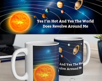 Yes I'm Hot Ceramic Coffee Mug, Funny Novelty Gift
