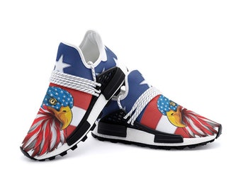 Bald Eagle American Stars And Stripes Flag Unisex Lightweight Sneakers