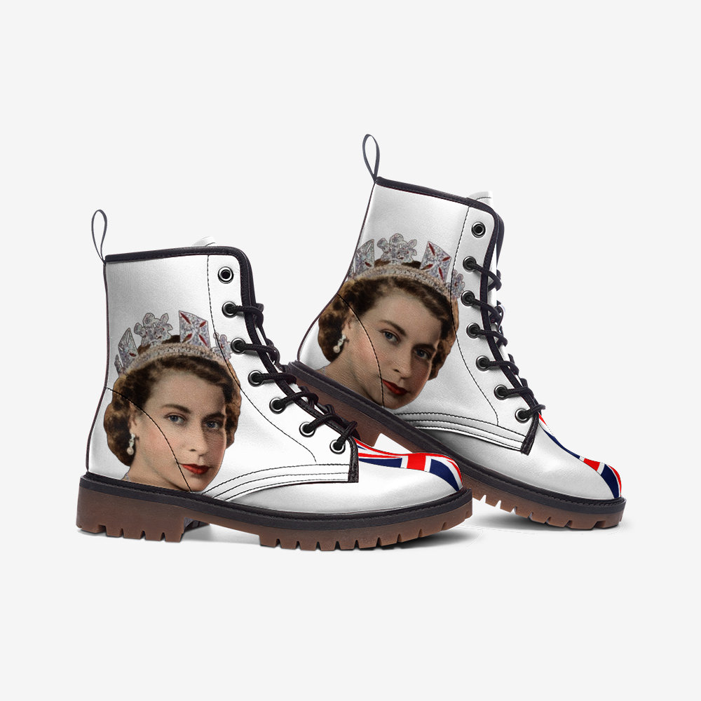 London British Flag Pattern Print Men Women Leather Boots