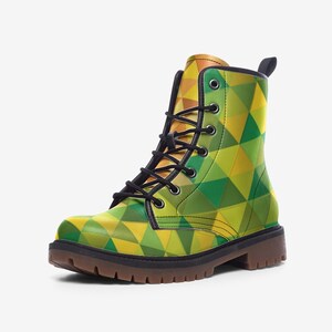 Colourful Diamond Vegan Faux Leather Lightweight Unisex Boots