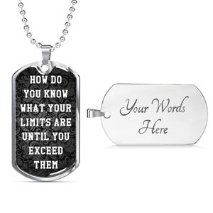 Motivational Dog Tag Pendant: Personalized Engraved Military Necklace